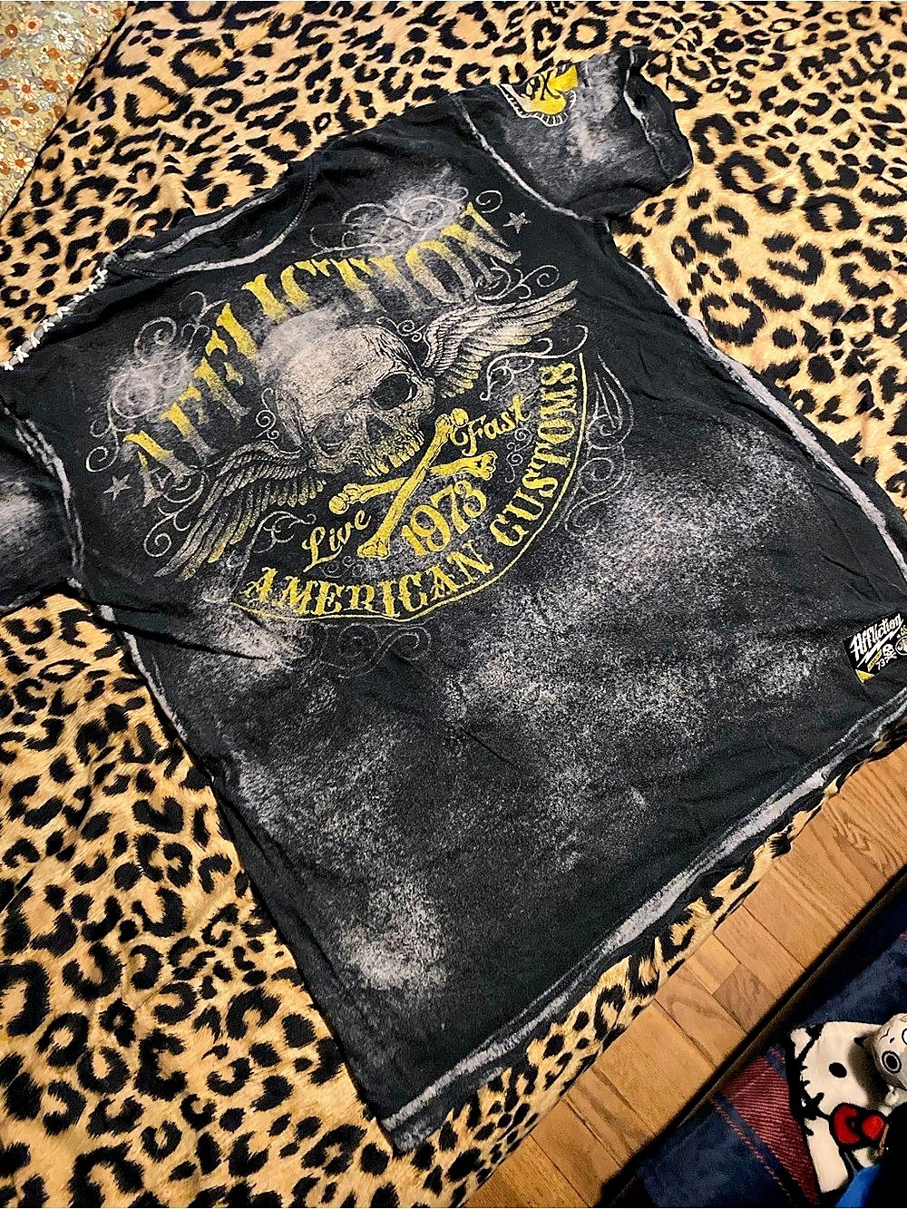 Affliction Graphic Short Sleeve Tee in Black